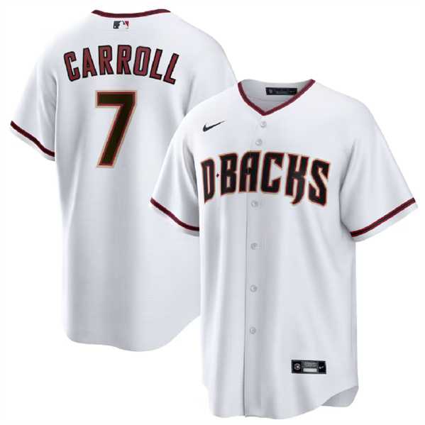 Men%27s Arizona Diamondbacks #7 Corbin Carroll White Cool Base Stitched Jersey Dzhi->arizona diamondbacks->MLB Jersey